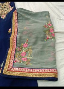 Elegant Navy Blue Embroidered Salwar Kameez