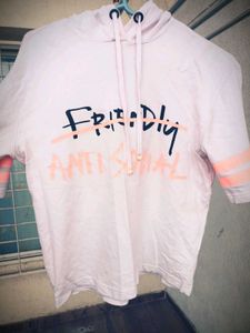 Casual White Crop Hoodie