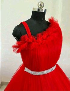 Stunning Red Net Gown