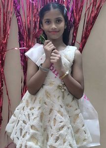 White &amp; Gold Festive Dress