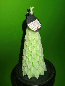 Hand Carved Christmas Tree Candle