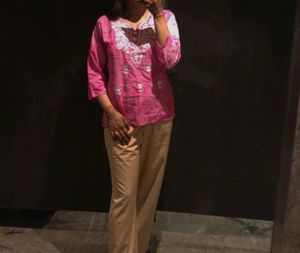 Pink Embroidered Kurti