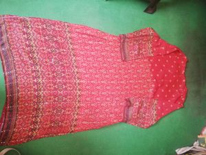 Red Printed Kurta