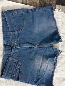 Denim Frayed Shorts