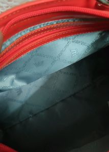 Orange Handbag With Side Belt With Red Heels👠