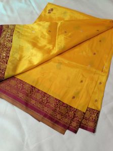 Yellow Semi Silk Saree 😍