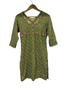 Embroidered Green Kurta