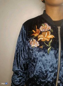 Floral Velvet Bomber Jacket
