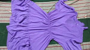 Purple single piece midi dress