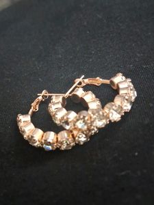 Pair of earring with gold touch and stone