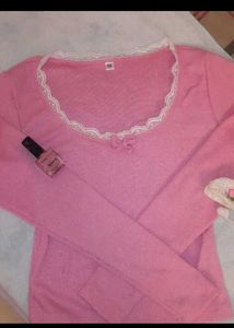 FREE DELIVERY Ribbed Pink Long Sleeve Top