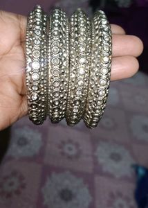 Sparkling Silver Bangles