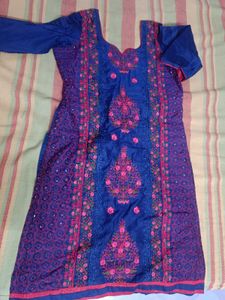 Heavy Embroidery Blue Dupatta Set