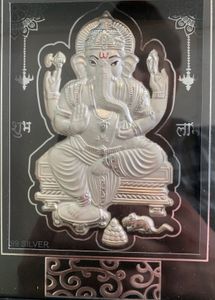 999 pure silver Framed Ganesha Showpiece