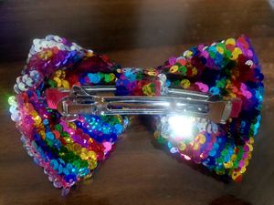 Rainbow Sequin Hair Bow