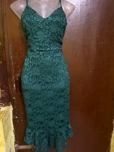 Elegant Green Lace Dress