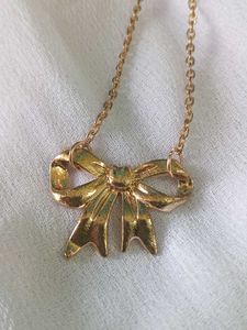 Gold Bow Necklace
