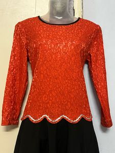 Pintrest Orange &amp; Black Lace Dress