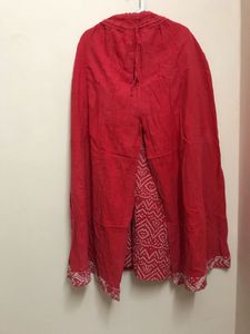 Red Printed Kurta With Pants
