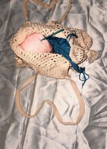 Beige Knitted Breeze Bag