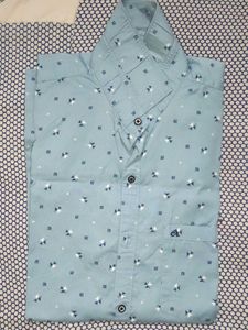 Patterned Light Blue Shirt