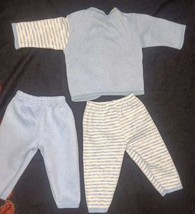 Baby Blue Striped Outfit Set