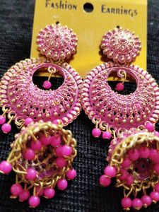 Pink-Golden Earrings