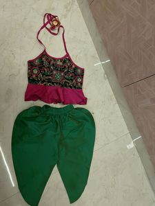 Ethnic Embroidered Dhoti Blouse Set - 1 year Old
