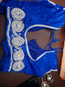 Blue Embellished saree
