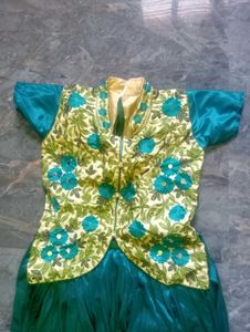 Party Wear Long Gown With Half Sleeves