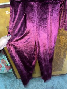 Tokyo Talkies Burgundy Velvet Jumpsuit XL