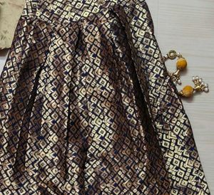 Ethnic Silk Gold Lehenga Choli Set