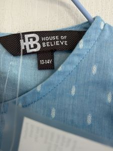 Cute Blue Ruffle Top