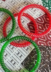 Combo Bangles Red And Green