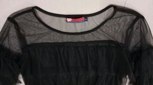 Black ruffled mesh top