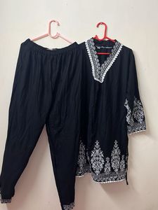 Embroidered Black Co-ord Set