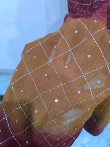 See through maroon georgette Suit