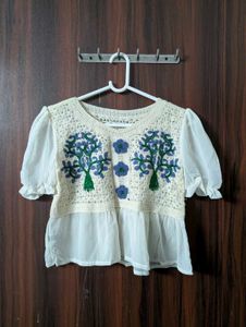Crochet Floral Top