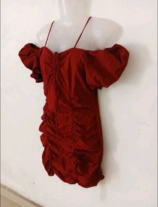 Red Off-Shoulder Mini Dress