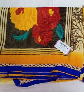 Designer Yellow Saree With Blouse