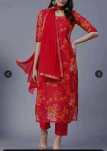 Myntra brand Floral Red Kurta Set