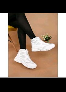 Stylish White High-Top Sneakers