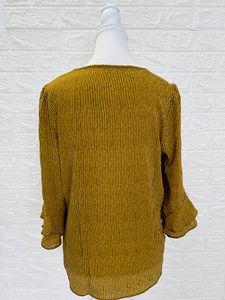 Womens Round Neck Checked Top