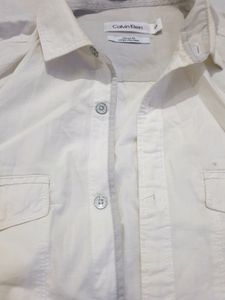 🪔Pure White Stylish Shirt Branded 40/42&#34;size Stylish Pocket Buttons