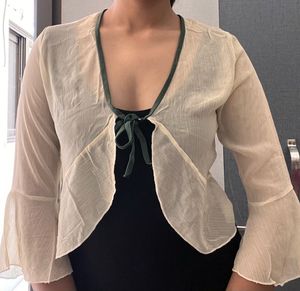 Sheer Tie-Front Top