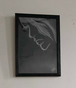 Framed pastel sketch Art