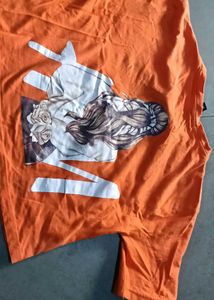 Orange Graphic Print T-Shirt
