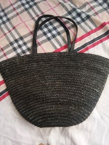 Black Woven Tote Bag