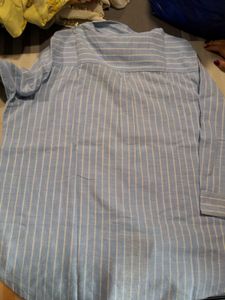 Trending Blue Shirt With White Stripes