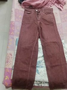 Maroon Denim Jeans
